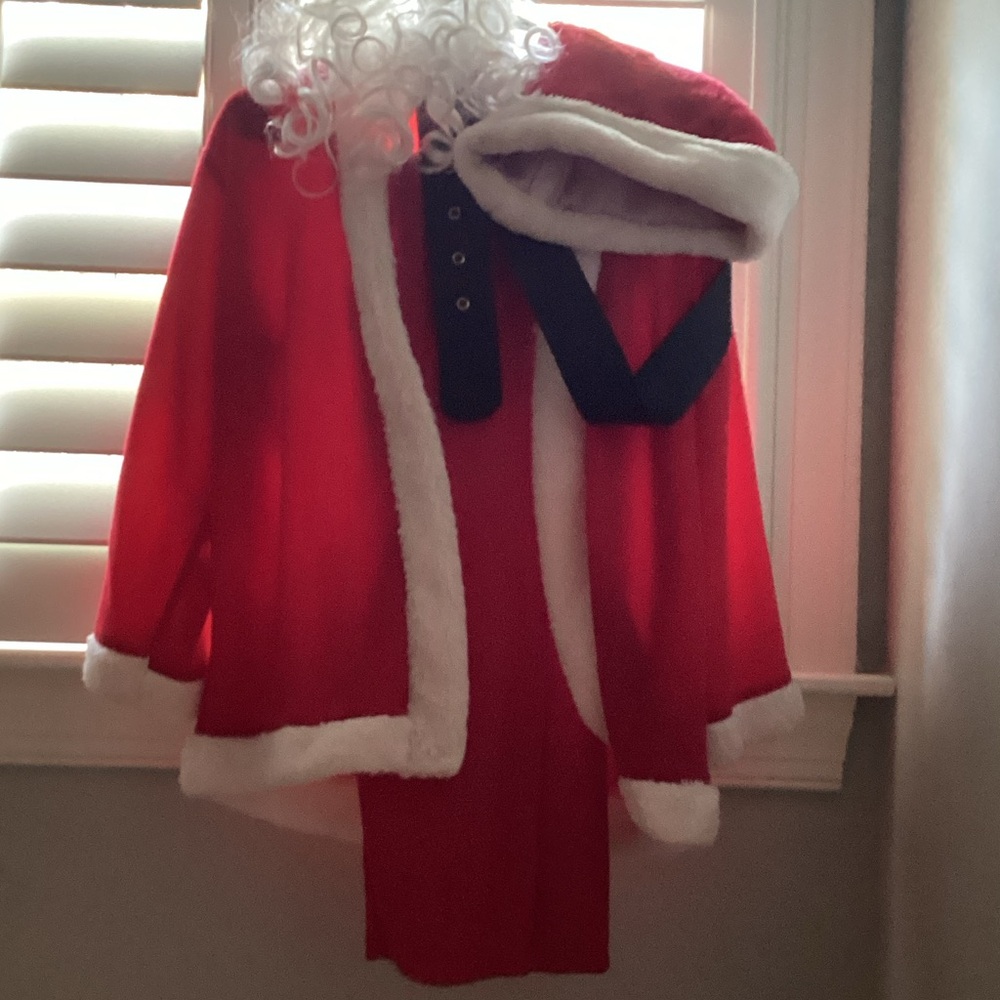 Red Santa Claus Costume with White Trim
